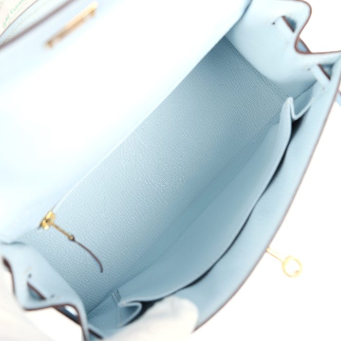 Handmade HKS 25 Bleu Brume Epsom Gold Hardware - 图片 8