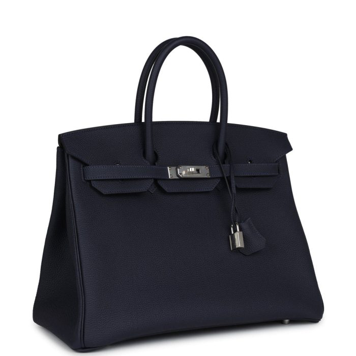 Handmade Bag HB 35 Bleu Nuit Togo Palladium Hardware - 图片 2