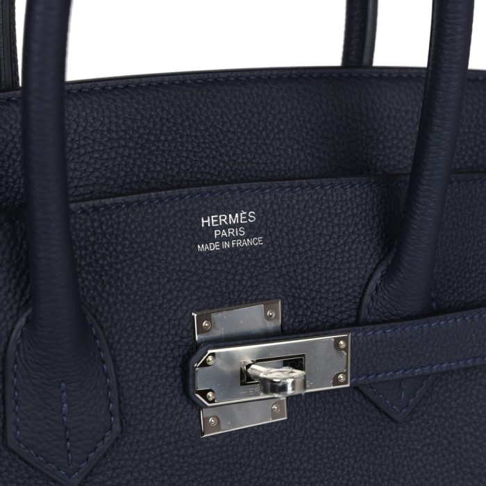 Handmade Bag HB 35 Bleu Nuit Togo Palladium Hardware - 图片 6