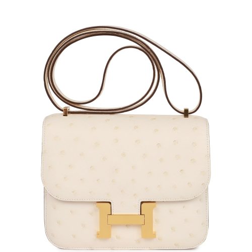 Handmade Bag HC 18 Nata Ostrich Gold Hardware