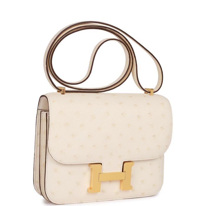 Handmade Bag HC 18 Nata Ostrich Gold Hardware - 图片 2