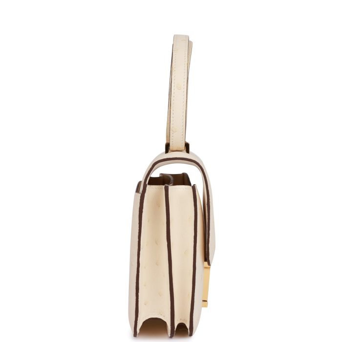 Handmade Bag HC 18 Nata Ostrich Gold Hardware - 图片 3