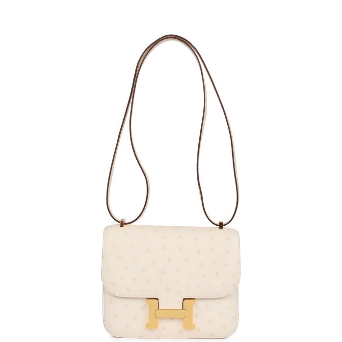 Handmade Bag HC 18 Nata Ostrich Gold Hardware - 图片 6