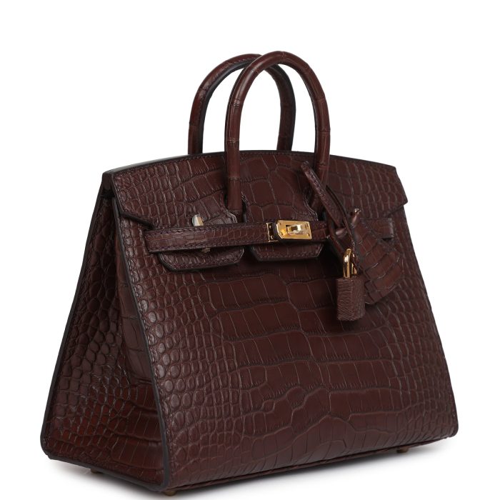 Handmade Bag HB Sellier 20 Havane Matte Alligator Gold Hardware - 图片 2