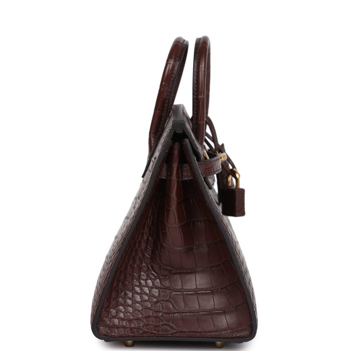 Handmade Bag HB Sellier 20 Havane Matte Alligator Gold Hardware - 图片 3