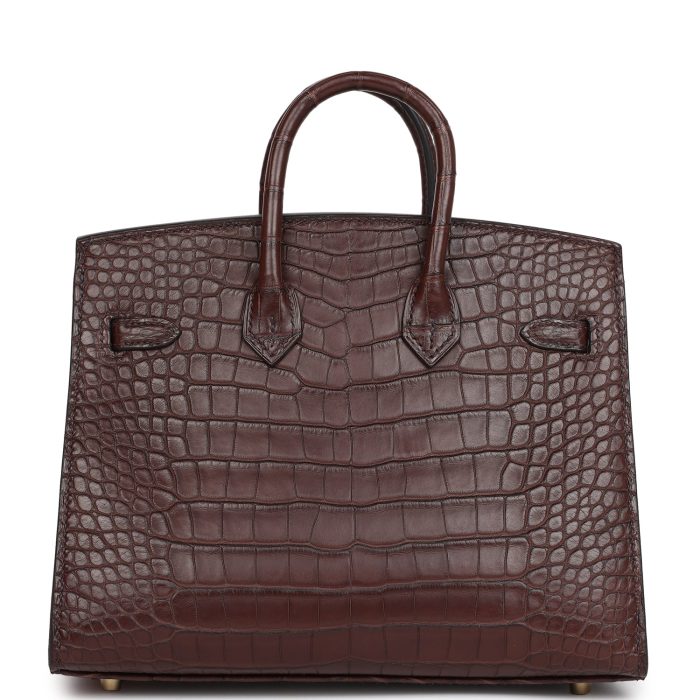 Handmade Bag HB Sellier 20 Havane Matte Alligator Gold Hardware - 图片 4