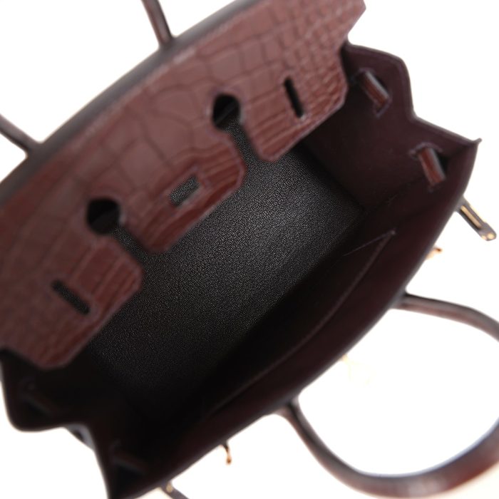 Handmade Bag HB Sellier 20 Havane Matte Alligator Gold Hardware - 图片 7