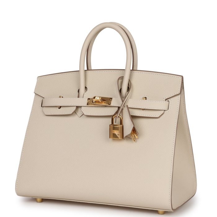 Handmade Bag HB Sellier 25 Craie Epsom Gold Hardware - 图片 5