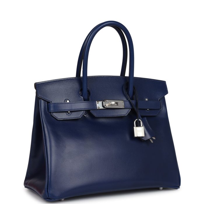 Handmade Bag HB 30 Bleu Saphir Box Palladium Hardware - 图片 2