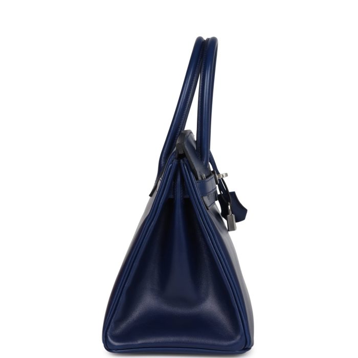 Handmade Bag HB 30 Bleu Saphir Box Palladium Hardware - 图片 3