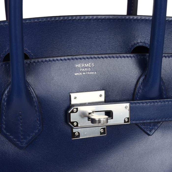 Handmade Bag HB 30 Bleu Saphir Box Palladium Hardware - 图片 6