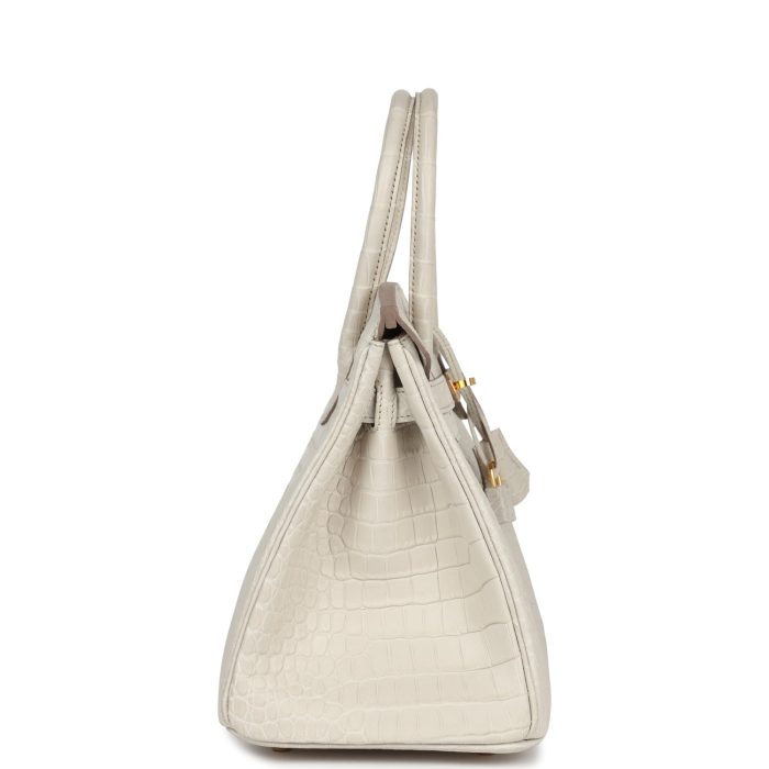 Handmade Bag HB 30 Beton Matte Porosus Crocodile Gold Hardware - 图片 3