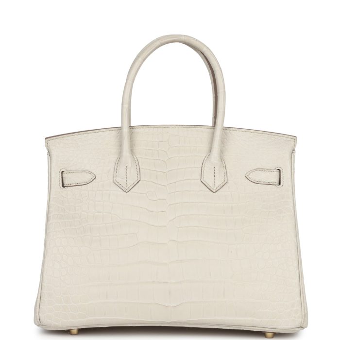 Handmade Bag HB 30 Beton Matte Porosus Crocodile Gold Hardware - 图片 4