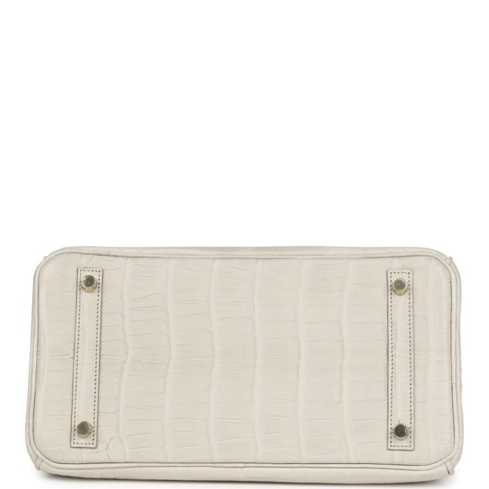 Handmade Bag HB 30 Beton Matte Porosus Crocodile Gold Hardware - 图片 5
