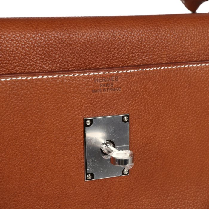 Handmade HK 42 Maxi Fauve Barenia Faubourg Palladium Hardware - 图片 8
