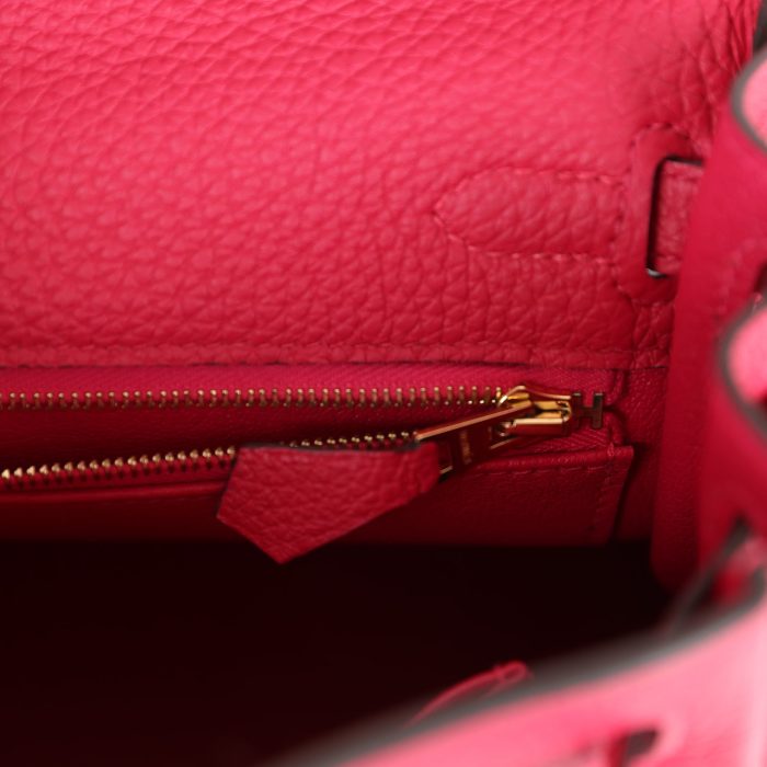Handmade HKR 25 Framboise Togo Gold Hardware - 图片 7