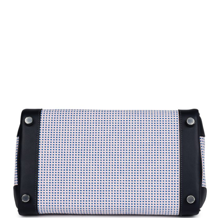 Handmade Bag HB Quadrille 25 Caban Swift and Toile Palladium Hardware - 图片 5