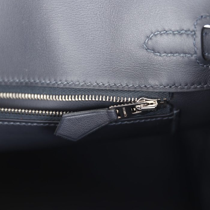 Handmade Bag HB Quadrille 25 Caban Swift and Toile Palladium Hardware - 图片 8