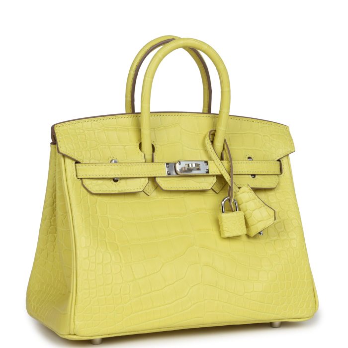 Handmade Bag HB 25 Lime Matte Alligator Palladium Hardware - 图片 2