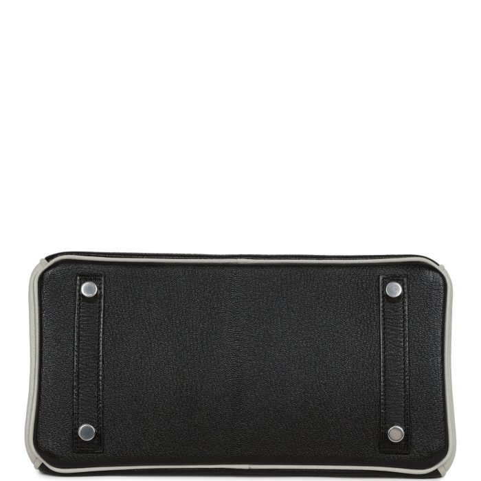 Handmade Bag HSOB(HSS) 25 Black and Gris Perle Chèvre Brushed Palladium Hardware - 图片 5