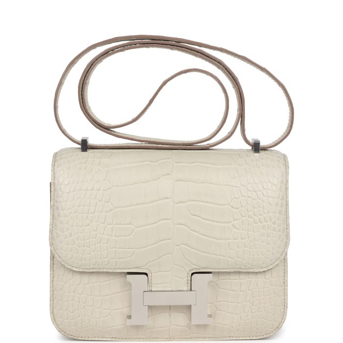 Handmade Bag HC 18 Beton Matte Alligator Palladium Hardware