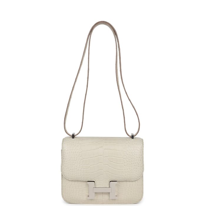 Handmade Bag HC 18 Beton Matte Alligator Palladium Hardware - 图片 6