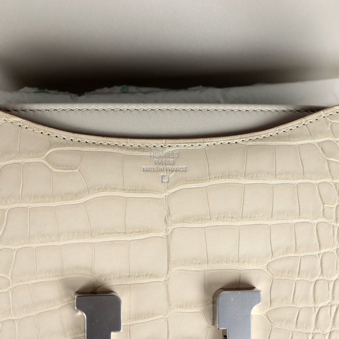 Handmade Bag HC 18 Beton Matte Alligator Palladium Hardware - 图片 7