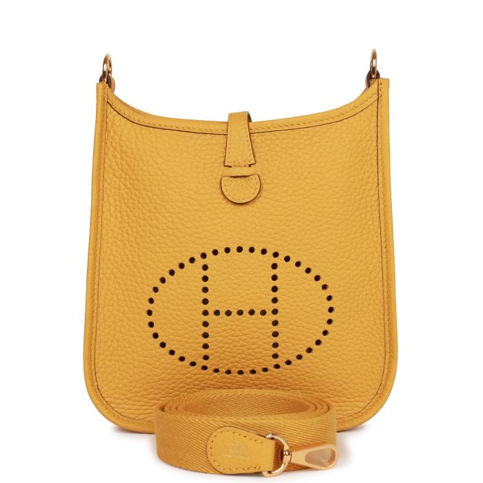 Handmade Bag HE TPM Jaune Ambre Clemence Gold Hardware