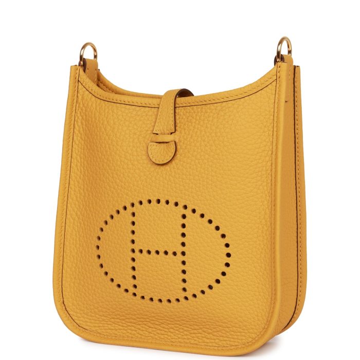 Handmade Bag HE TPM Jaune Ambre Clemence Gold Hardware - 图片 3