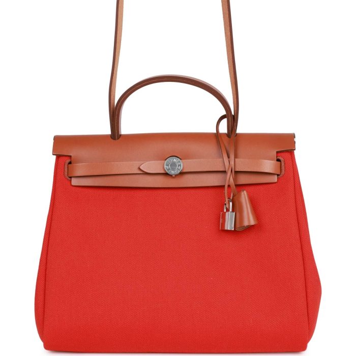 Handmade Bag HHZ PM 31 Capucine Toile H Berline Vache Fauve Hunter Naturel Palladium Hardware