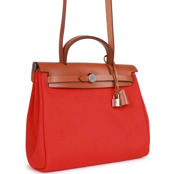 Handmade Bag HHZ PM 31 Capucine Toile H Berline Vache Fauve Hunter Naturel Palladium Hardware - 图片 2