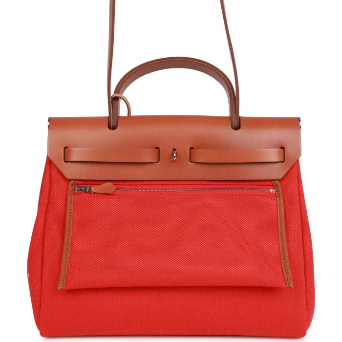 Handmade Bag HHZ PM 31 Capucine Toile H Berline Vache Fauve Hunter Naturel Palladium Hardware - 图片 4