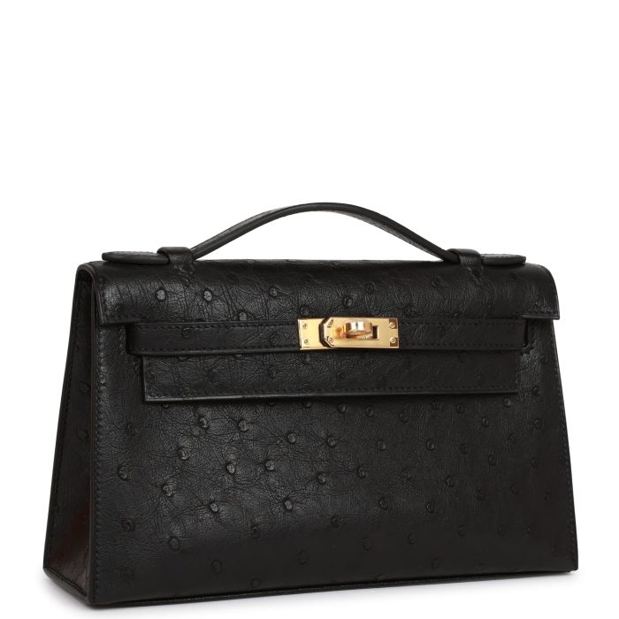Handmade HKP Black Ostrich Gold Hardware - 图片 2