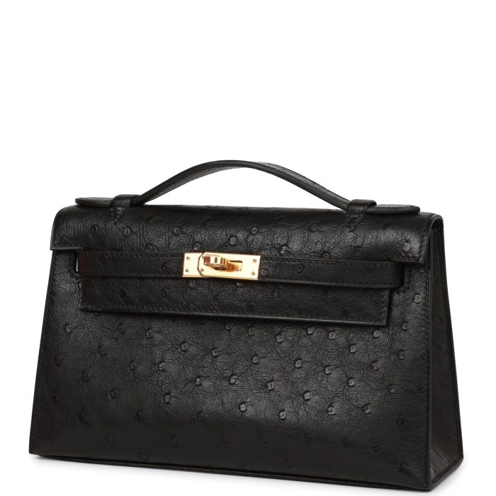 Handmade HKP Black Ostrich Gold Hardware - 图片 5