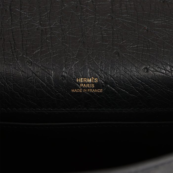 Handmade HKP Black Ostrich Gold Hardware - 图片 7