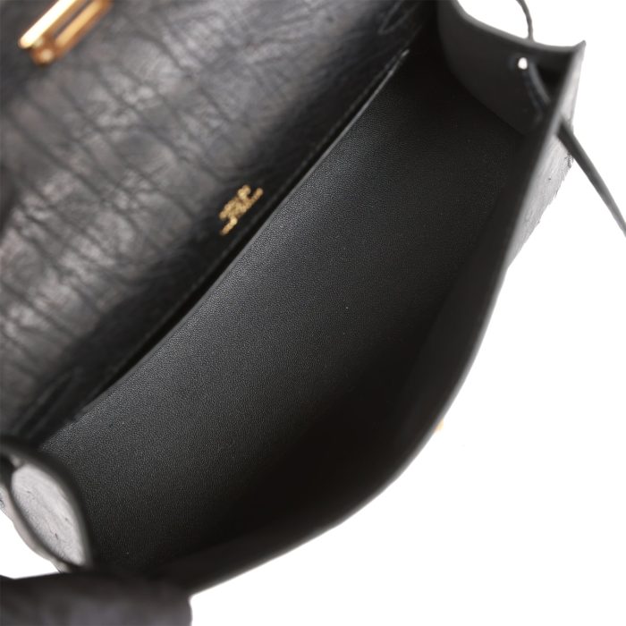 Handmade HKP Black Ostrich Gold Hardware - 图片 8
