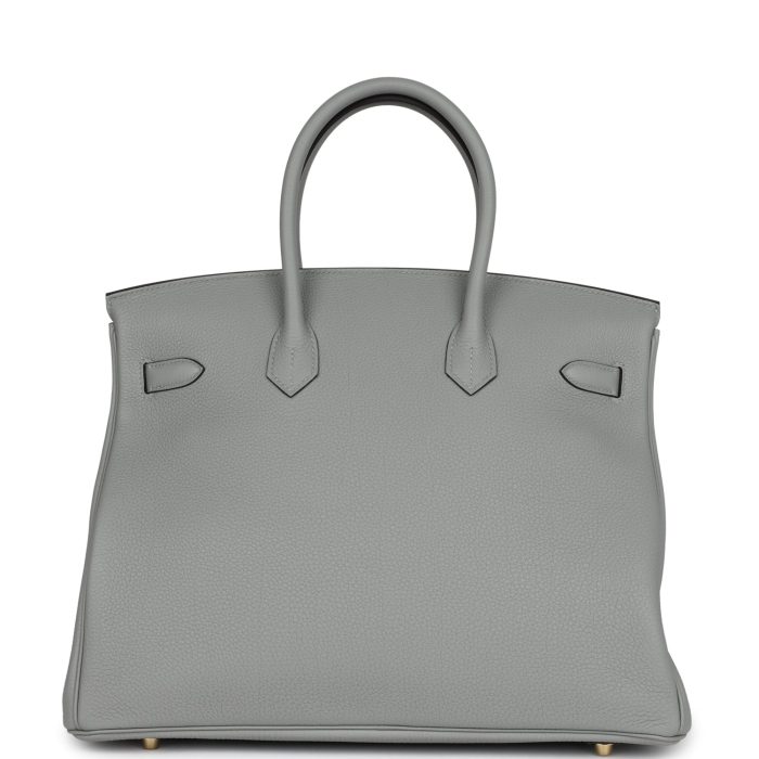 Handmade Bag HB 35 Gris Mouette Togo Gold Hardware：圖片 4
