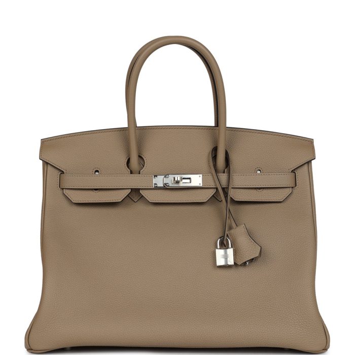 Handmade Bag HB 35 Beige Marfa Togo Palladium Hardware