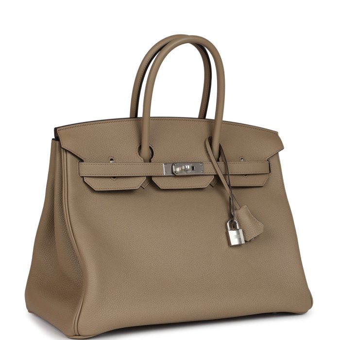 Handmade Bag HB 35 Beige Marfa Togo Palladium Hardware - 图片 2