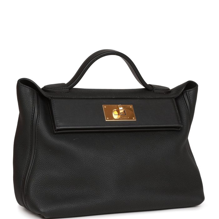 Handmade Bag 29 Black Togo and Swift Gold Hardware - 图片 5