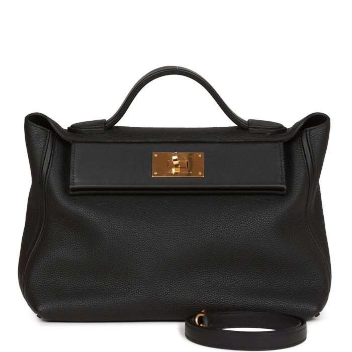 Handmade Bag 29 Black Togo and Swift Gold Hardware