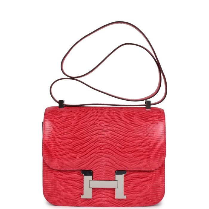 Handmade Bag HC 24 Rose Extreme Shiny Varanus Niloticus Lizard Palladium Hardware