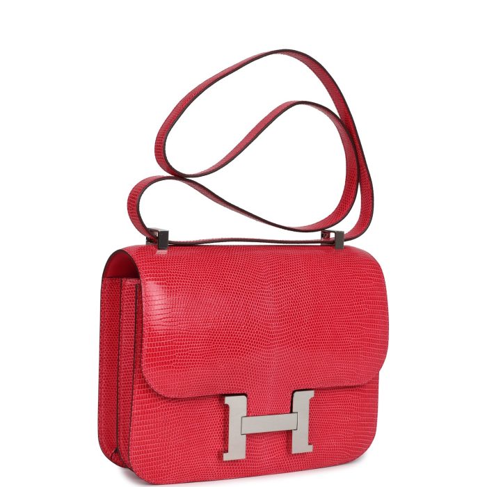 Handmade Bag HC 24 Rose Extreme Shiny Varanus Niloticus Lizard Palladium Hardware - 图片 2