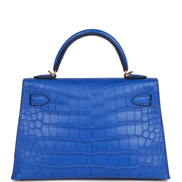 Handmade HKS 20 Bleu Royal Matte Alligator Gold Hardware - 图片 4