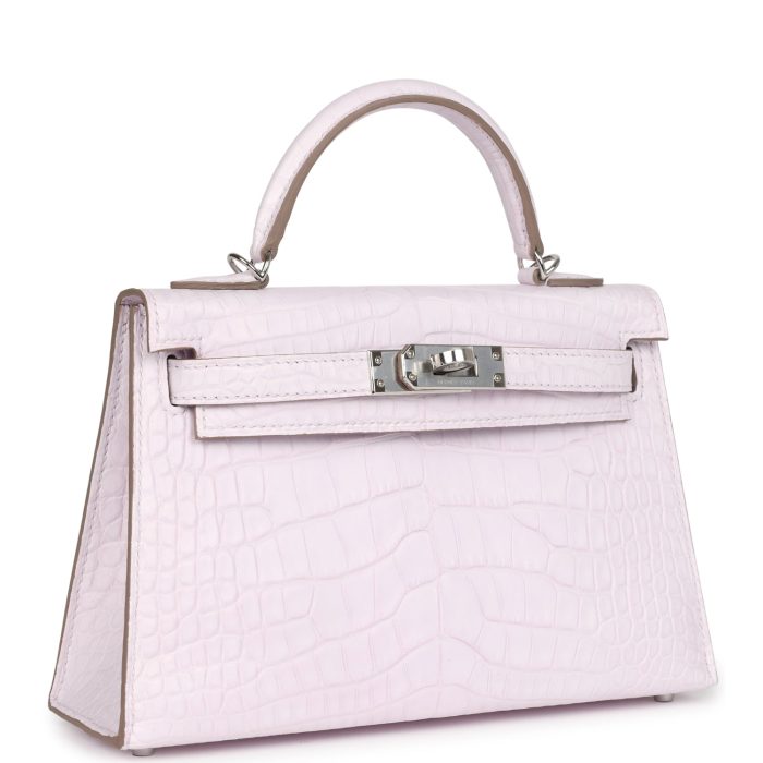 Handmade HKS 20 Mauve Pale Boreal Satin Alligator Palladium Hardware - 图片 2