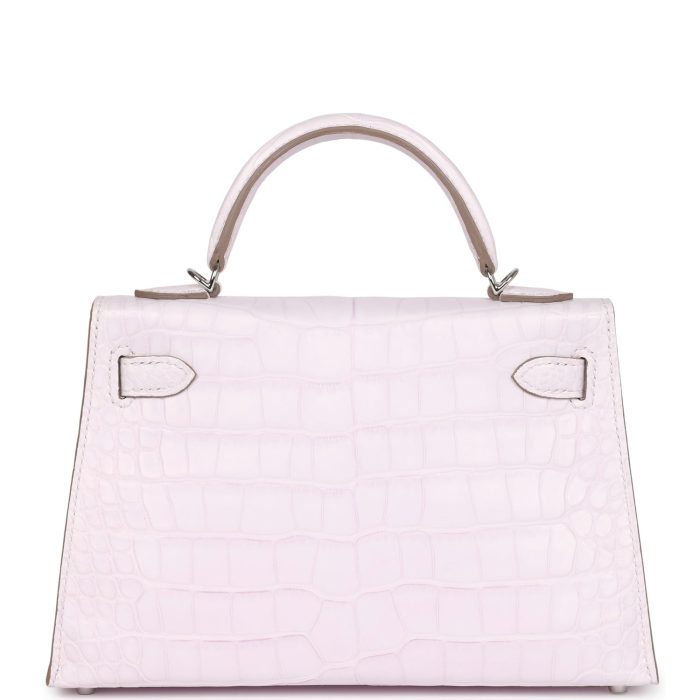 Handmade HKS 20 Mauve Pale Boreal Satin Alligator Palladium Hardware - 图片 5