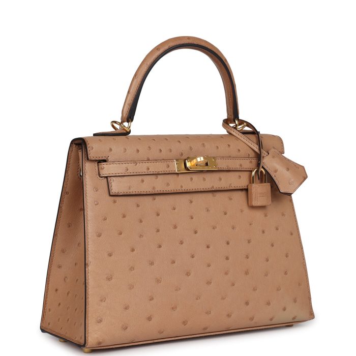 Handmade HKS 25 Chai Ostrich Gold Hardware - 图片 2