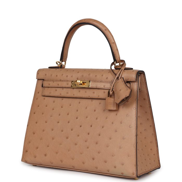 Handmade HKS 25 Chai Ostrich Gold Hardware - 图片 3