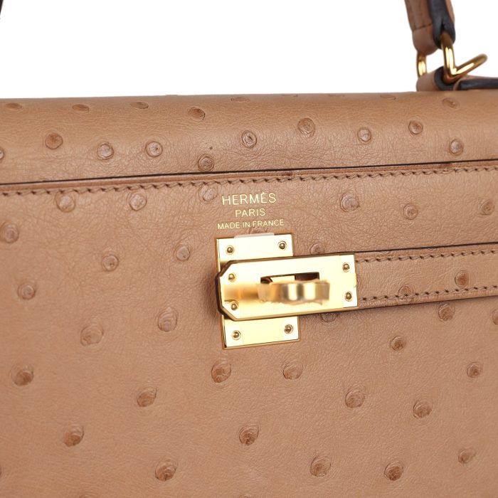 Handmade HKS 25 Chai Ostrich Gold Hardware - 图片 7