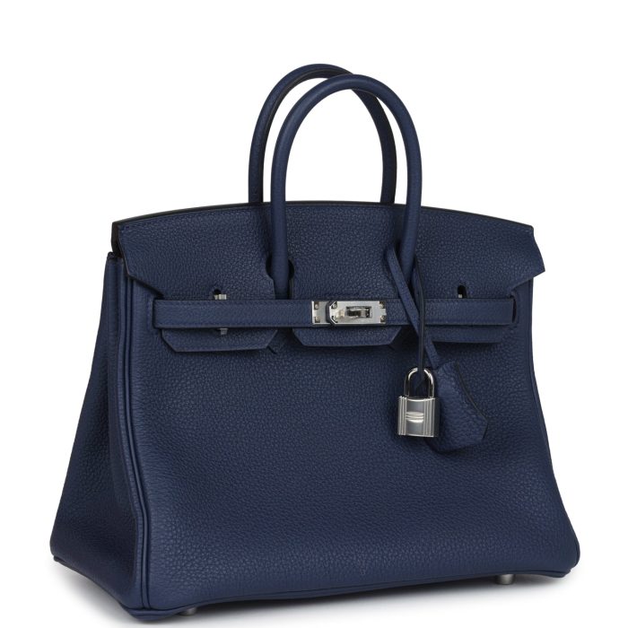 Handmade Bag HB 25 Bleu Saphir Togo Palladium Hardware - 图片 2